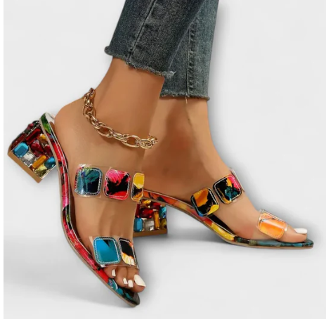 SANDALIAS DE TACÓN PRISMA MULTICOLOR