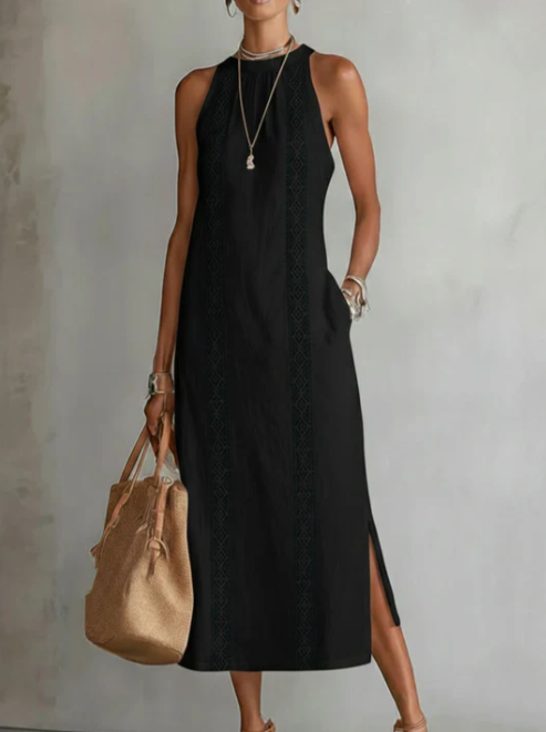 JIMENA™ | VESTIDO MIDI DE LINO