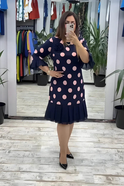 VESTIDO MIDI CON LUNARES