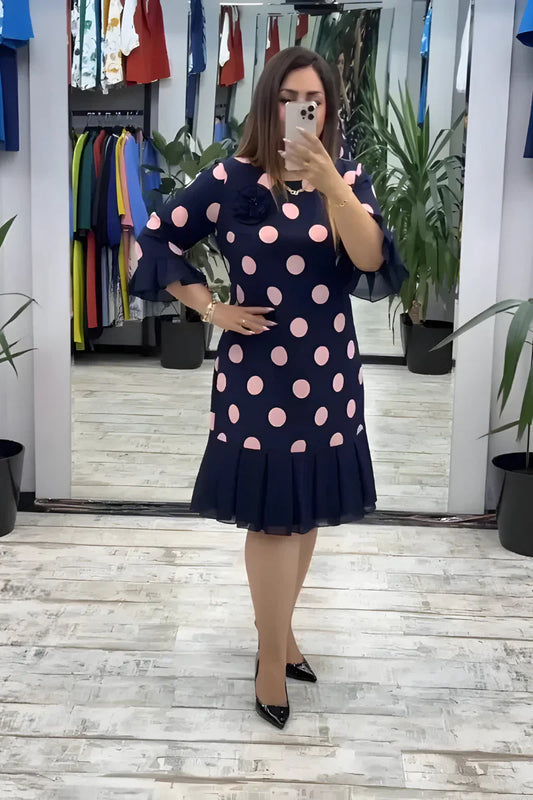 VESTIDO MIDI CON LUNARES