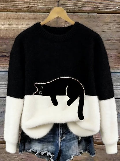 Cristina | Jersey Oversize Elegante con un Gato