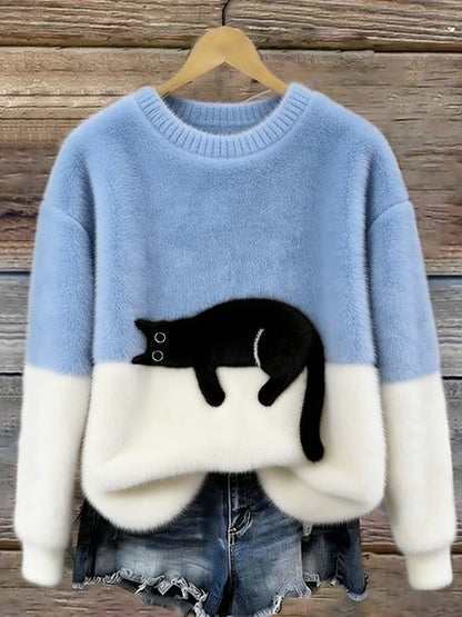 Cristina | Jersey Oversize Elegante con un Gato