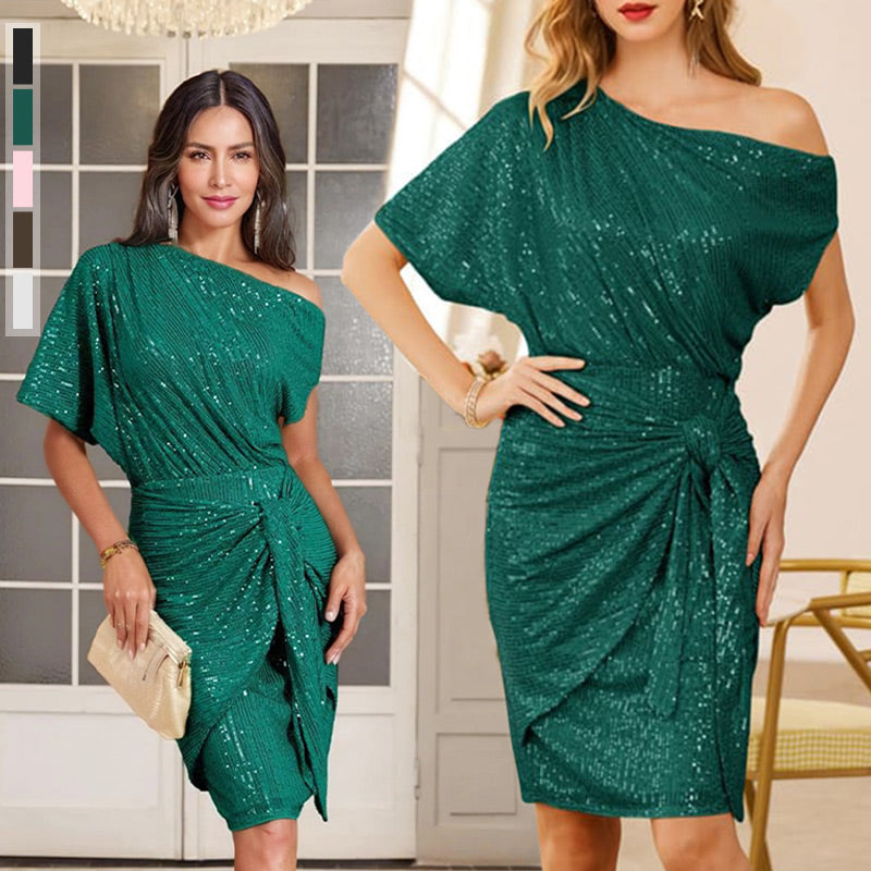 VESTIDO ELEGANTE CON BRILLANTES