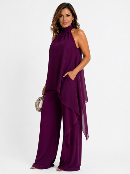 CLARA™ | CONJUNTO ELEGANTE DE CUELLO HALTER
