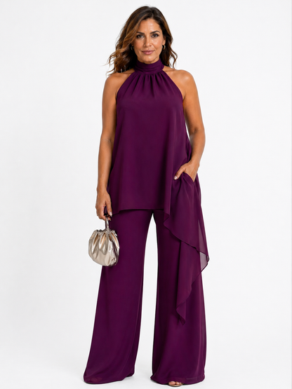CLARA™ | CONJUNTO ELEGANTE DE CUELLO HALTER