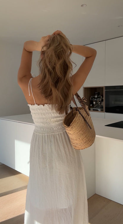 VESTIDO DE ALGODÓN COLOR BLANCO