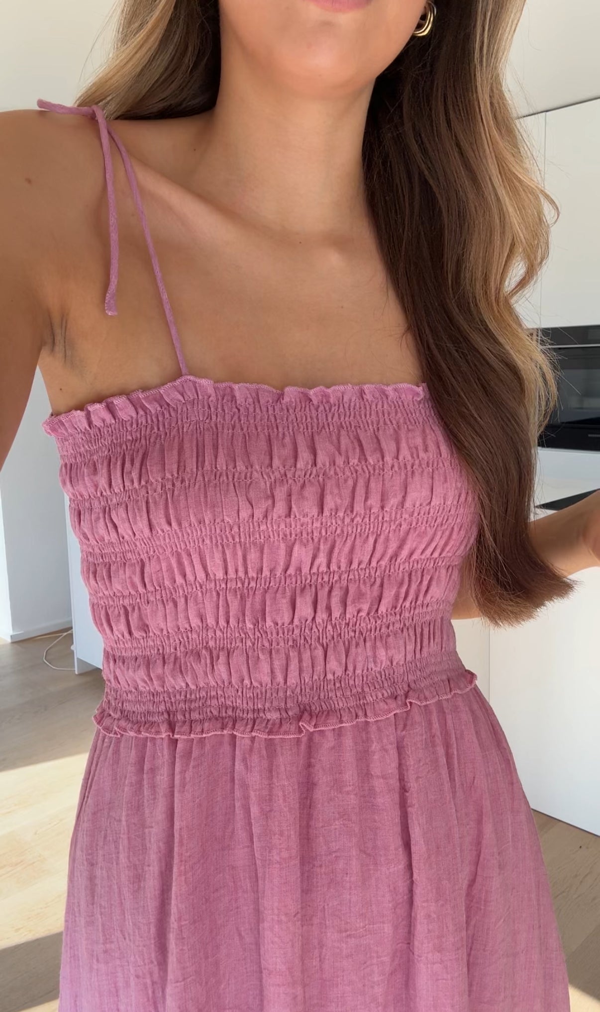 VESTIDO DE ALGODÓN COLOR ROSA