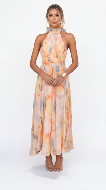 ESTHER ™| Vestido Halter de Estilo Acuarela
