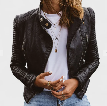 CHAQUETA DE CUERO ELEGANTE