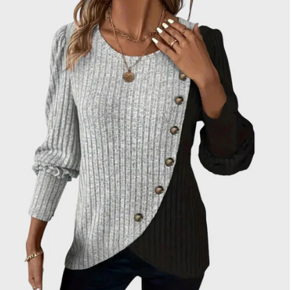 ELEGANTE JERSEY  DE PUNTO CON BOTONES Y MANGA LARGA