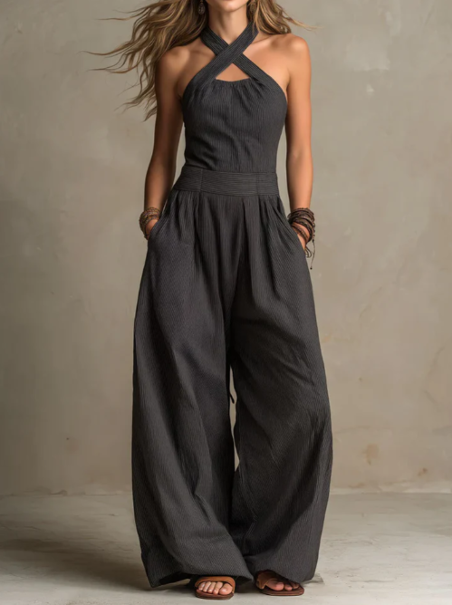 Diana | Conjunto de lino con elegante escote cruzado