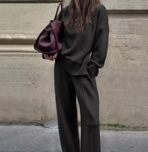 Conjunto a juego de sudadera de corte holgado