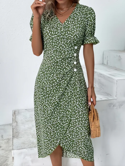 VESTIDO FORAL CON BOTONES
