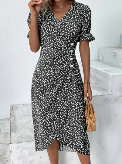 VESTIDO FORAL CON BOTONES