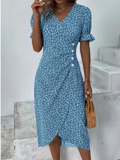 VESTIDO FORAL CON BOTONES