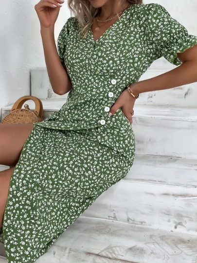 VESTIDO FORAL CON BOTONES