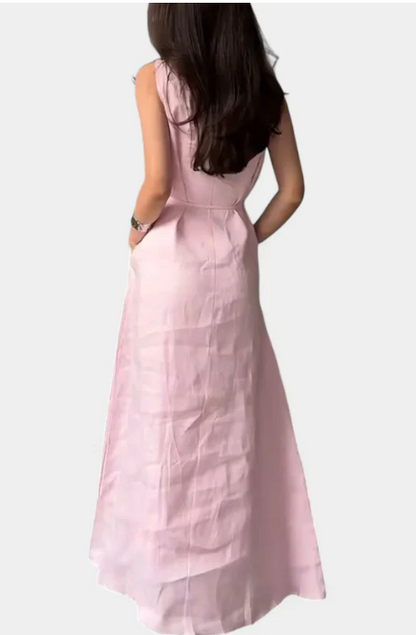 Vestido Suave sin Mangas con Lazo Ajustable