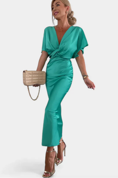 VESTIDO SUAVE CON NUDO CRUZADO