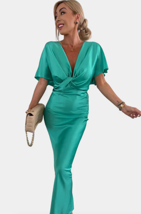 VESTIDO SUAVE CON NUDO CRUZADO