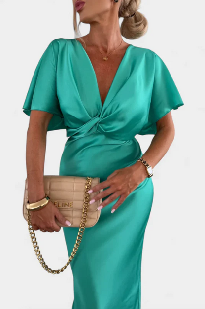 VESTIDO SUAVE CON NUDO CRUZADO