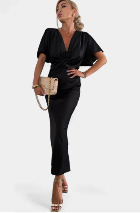 VESTIDO SUAVE CON NUDO CRUZADO