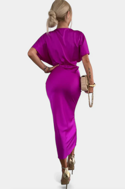 VESTIDO SUAVE CON NUDO CRUZADO