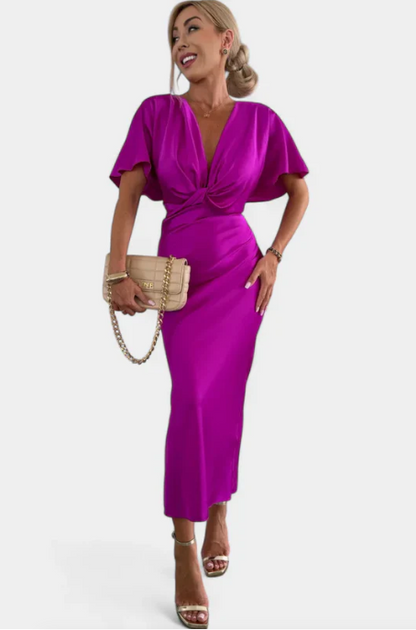 VESTIDO SUAVE CON NUDO CRUZADO