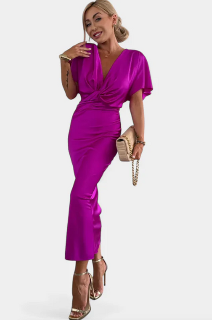 VESTIDO SUAVE CON NUDO CRUZADO