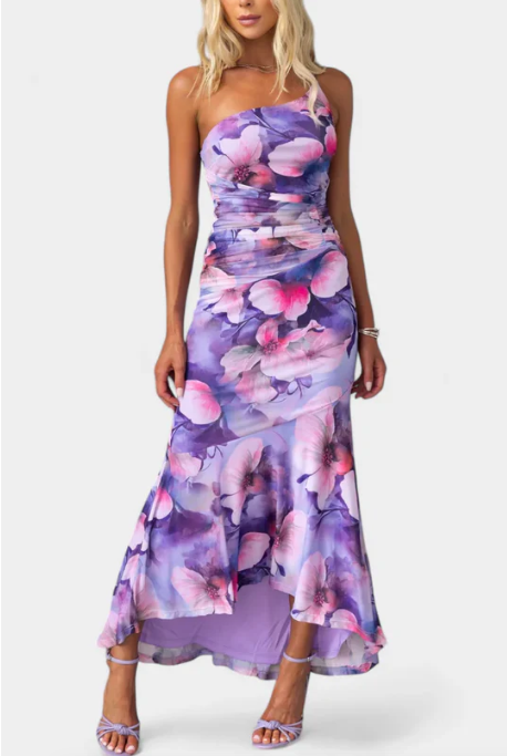 VESTIDO LARGO CON ESTAMPADO FLORAL