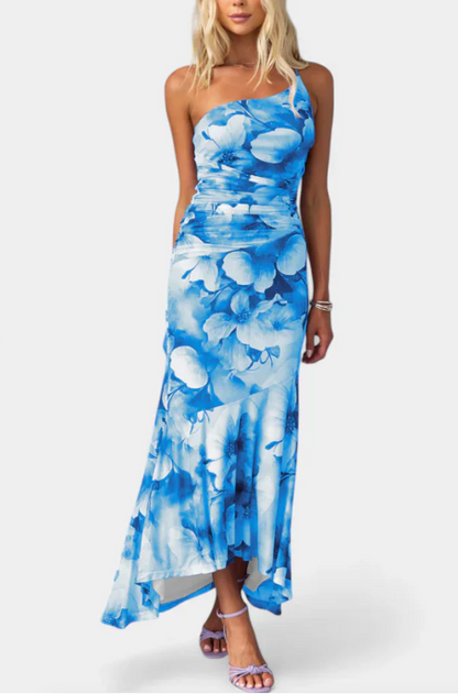 VESTIDO LARGO CON ESTAMPADO FLORAL