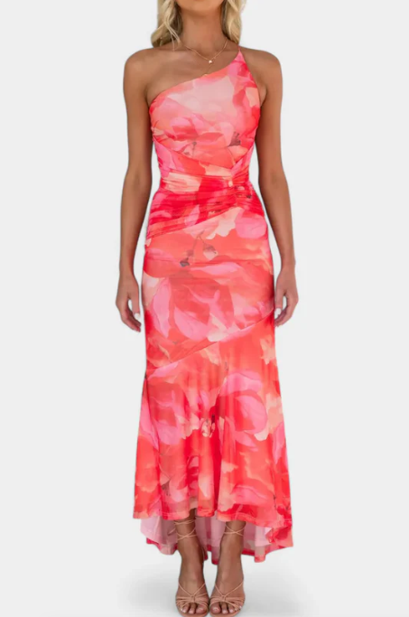 VESTIDO LARGO CON ESTAMPADO FLORAL