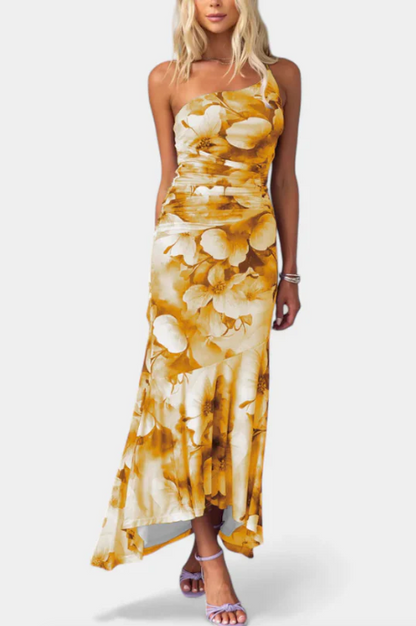 VESTIDO LARGO CON ESTAMPADO FLORAL