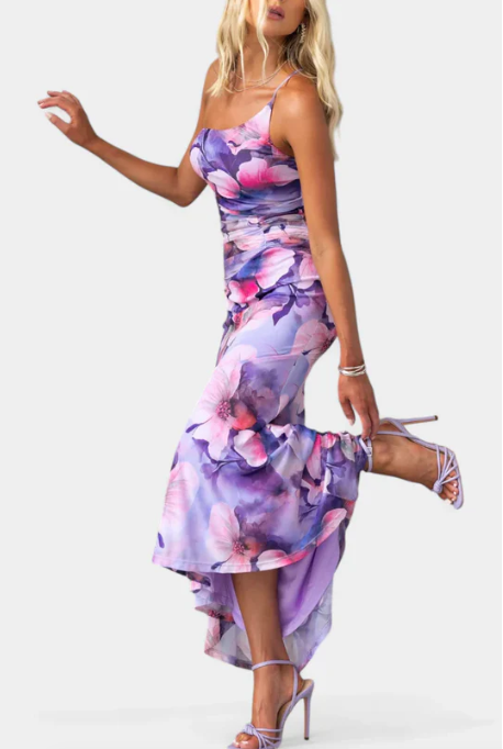 VESTIDO LARGO CON ESTAMPADO FLORAL