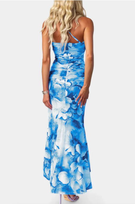 VESTIDO LARGO CON ESTAMPADO FLORAL