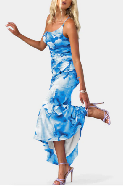 VESTIDO LARGO CON ESTAMPADO FLORAL