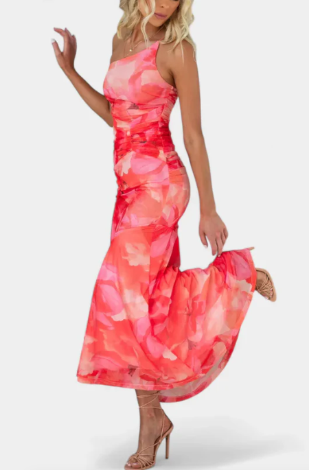 VESTIDO LARGO CON ESTAMPADO FLORAL