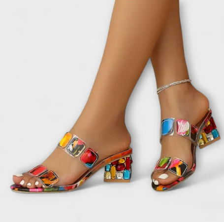 SANDALIAS DE TACÓN PRISMA MULTICOLOR
