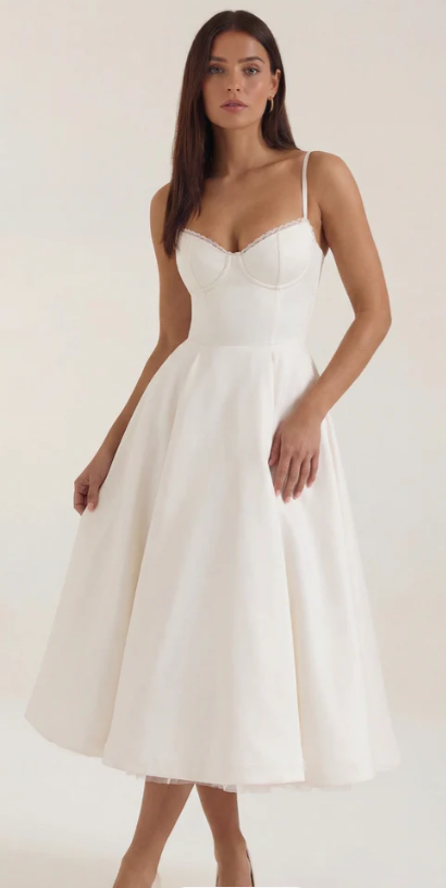 Vestido Midi Estructurado de Estilo Clásico