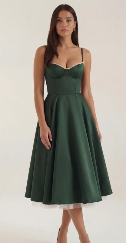 Vestido Midi Estructurado de Estilo Clásico