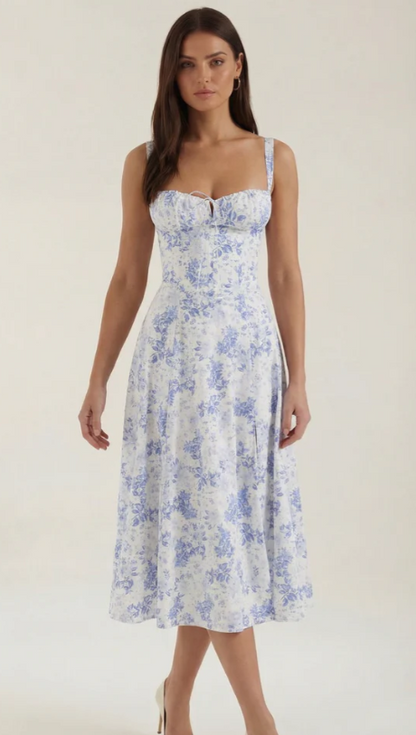 Vestido Elegante con Estampado Floral