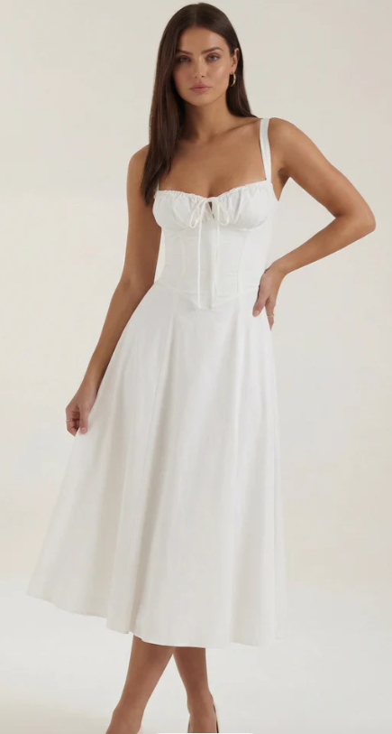 Vestido Midi de Corte Corset