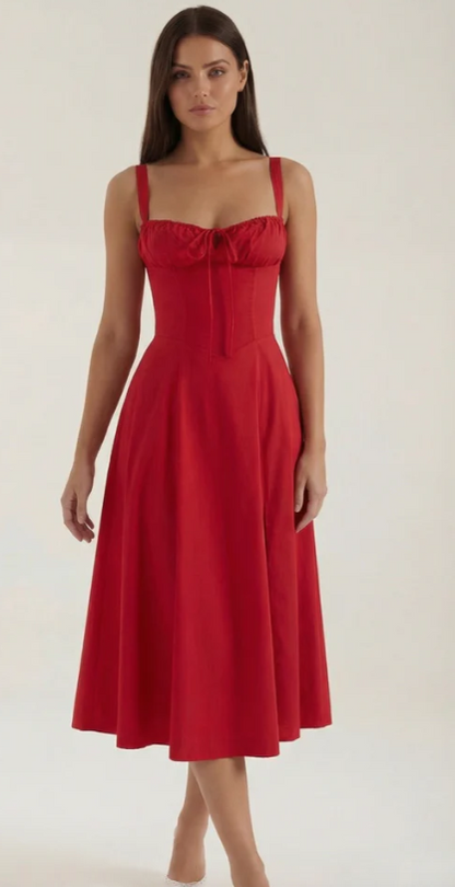 Vestido Midi de Corte Corset