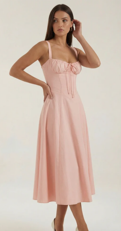 Vestido Midi de Corte Corset