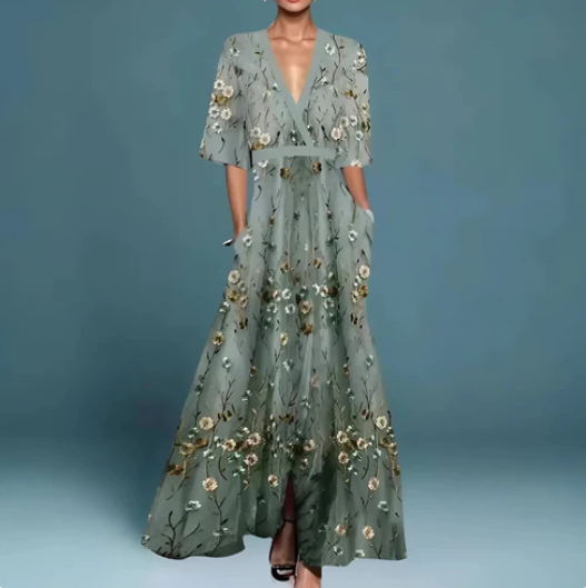 Valentina™ | Elegante vestido largo con escote profundo