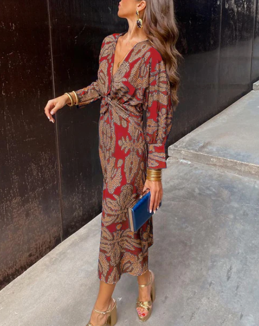 Isadora™ | Vestido Midi con Estampado de Encanto Atemporal