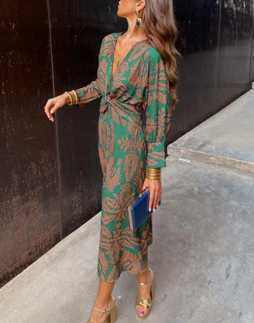 Isadora™ | Vestido Midi con Estampado de Encanto Atemporal