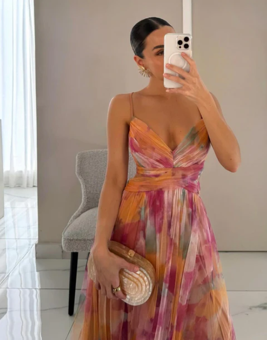 Giselle™ | Vestido largo con estampado floral