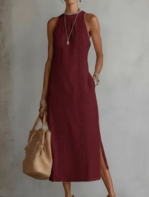 JIMENA™ | VESTIDO MIDI DE LINO