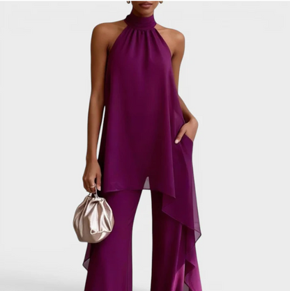 CLARA™ | CONJUNTO ELEGANTE DE CUELLO HALTER