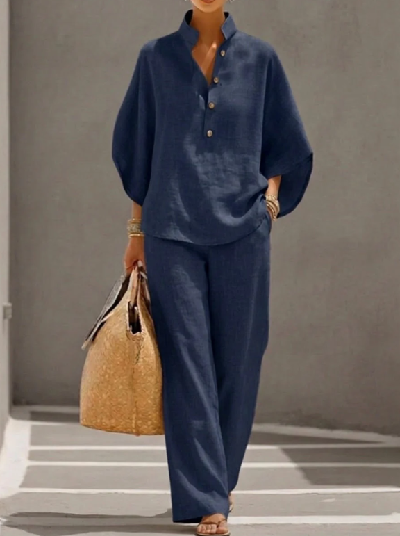 Mariel™ | Conjunto de manga murciélago con pantalón de pierna ancha